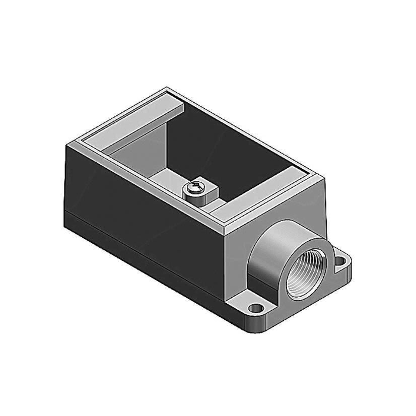 T&B® FS2-TB Type FS Dead End Shallow Style Cast Device Box, Iron Alloy, 1 Gang, 1 Outlet, 1 Knockout